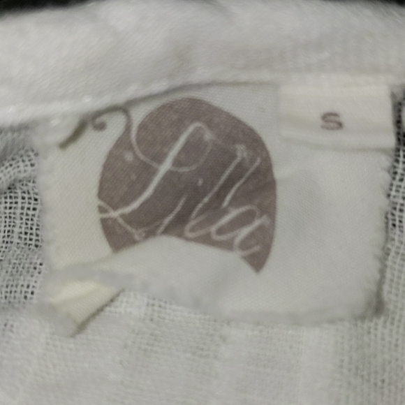 Lilka ANTHROPOLOGIE Ivory Linen Peasant Blouse S - Picture 6 of 6